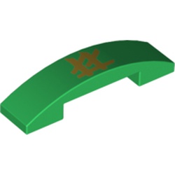 Slope Curved 4 x 1 Double with No Studs and Asian Symbol print