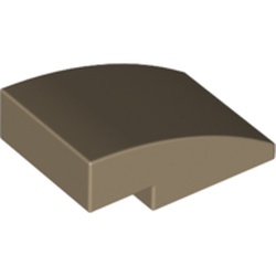 LEGO part  BRICK, W/ HALF BOW 2X3, W/ CUT in Sand Yellow/ Dark Tan