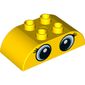 Duplo Brick 2 x 4 Curved Top with Two Blue/White Eye, Eyelashes print