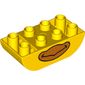 Duplo Brick 2 x 4 Curved Bottom with Chicken Beak print