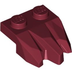 LEGO part 10027261 DESIGN, PLATE 2X3, ROCK, NO. 1 in Dark Red