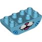 Duplo Brick 2 x 4 Curved Bottom with Cat Nose and Mouth print