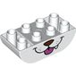 Duplo Brick 2 x 4 Curved Bottom with Dog Nose and Mouth, Tongue, Tooth print
