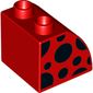 Duplo Brick 2 x 3 x 2 with Curved Top with Black Dots print
