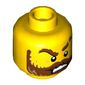 Minifig Head Dwayne, Brown Beard, Eye Brows, Mustache, Angry / Scared Print