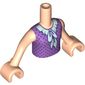 Minidoll Torso Girl with Polka Dot Medium Lavender Top with Scarf Print / Light Nougat Arms and Hands