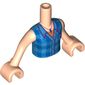 Minidoll Torso Girl with Blue Blocked Shirt, Lightning Bolt Hanger/Pendent Print, Light Nougat Arms and Hands