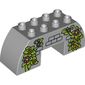 Duplo Brick 2 x 6 x 2 Curved with 2 x 2 Cutout on Bottom with Bricks, Vines, Leaves Print