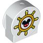 Duplo Brick 1 x 3 x 2 Round Top, Cut Away Sides with Boat Ship's Wheel with Mickey Print