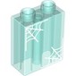 Duplo Brick 1 x 2 x 2 with Spider Webs print