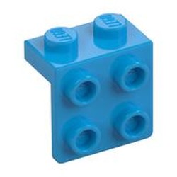LEGO part 21712 ANGLE PLATE 1X2 / 2X2 in Dark Azure