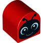 Duplo Brick 2 x 2 x 2 Curved Top and Ladybird / Ladybug Face Print