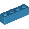 Dark Azure Brick 1 x 4