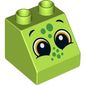 Duplo Brick 2 x 2 Slope 45° with Crocodile Face print
