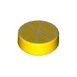 Tile Round 1 x 1 with Lemon Slice Print