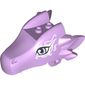 Creature Body Part, Dragon Head Upper Jaw with 2 Studs on Top and Lavender Eyes and Swirls Print