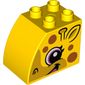 Duplo Brick 2 x 3 x 2 with Curved Top with Giraffe print