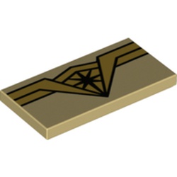 Tile 2 x 4 with Wonder Woman Logo with Black Star in Center Print