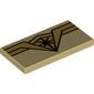Tile 2 x 4 with Wonder Woman Logo with Black Star in Center Print
