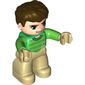 Duplo Figure with Thick Hair Combed Forward, with Lime/Green Shirt (Sandman)