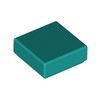 Dark Turquoise Tile 1 x 1 with Groove
