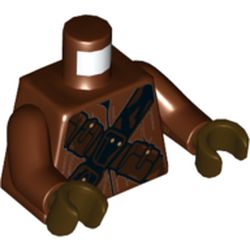 Torso Robe, Dark Brown Crossed Belts with Pouches Print (Jawa), Reddish Brown Arms, Dark Brown Hands