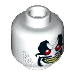 Minifig Head Lobo, Red Eyes, Black Marks, Yellow Teeth Print