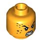 Minifig Head Cheetah, Dual Sided, Reddish Brown Spots, Dark Red Lips, Sharp Teeth, Angry / Smile Print [Hollow Stud]