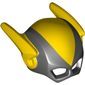 Mask with Lightning Bolt Wings, Yellow Top and Wings Print (Black Vulcan)