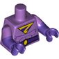 Torso, Dual Molded Arms, Muscles, Wonder Twin Zan Logo Print, Medium Lavender Sleeves Pattern, Dark Purple Arms and Hands