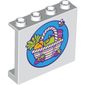 Panel 1 x 4 x 3 [Side Supports / Hollow Studs] with Grocery Basket, Carrot, Apple, Strawberry, Bee Print