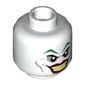 Minifig Head Joker, Green Eyebrows, Red Lips, Wide Smile / Disgusted Print