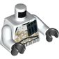 Torso Armor Stormtrooper, Wide Black Pocket Device and Tan Dirt Stains Print, White Arms, Black Hands