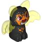 Creature, Shadow Bat Elves, Black Body, Trans-Neon Yellow Wings and Ears with Red Eyes and Nose, Orange Markings Pattern (Furi)