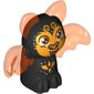 Creature, Shadow Bat Elves, Black Body, Trans-Red Wings and Ears with Bright Light Orange Eyes and Nose, Orange Markings Print (Hippo)