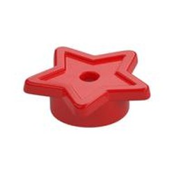LEGO part 11609 Tile, Star with Stud Holder, Pin Hole in Bright Red/ Red