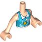 Minidoll Torso Girl with Medium Azure Sport Shirt with Star Print, Light Nougat Arms and Hands