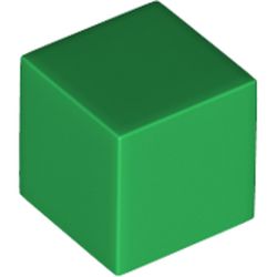 LEGO part 35530 Minifig Head Special, Small Cube (Baby) [Plain] in Dark Green/ Green