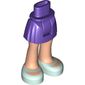 Minidoll Hips and Short Skirt with Light Nougat Legs and Aqua Shoes Print