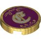 Tile Round 2 x 2 with Bottom Stud Holder with White Character on Magenta Background Print
