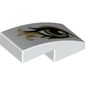Slope Curved 2 x 1 No Studs [1/2 Bow] with Left Eye, Metallic Gold Print