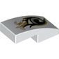 Slope Curved 2 x 1 No Studs [1/2 Bow] with Right Eye, Metallic Gold Print