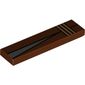 Tile 1 x 4 with Tan Stripes, Dark Bluish Gray Triangle, Thick Black Outlines Print (Rey)