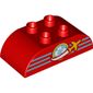 Duplo Brick 2 x 4 Curved Top with Plane Flying Around Globe Logo print