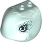 Animal Body Part, Turtle Head with Eyes and Sand Blue Swirls Print