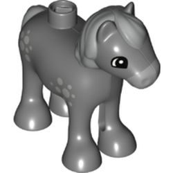 LEGO part  FOAL, NO. 8 in Dark Stone Grey / Dark Bluish Gray