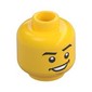 Minifig Head Dareth, Eyebrows, Wide Smile, Chin / Eyes Closed, Singing Print