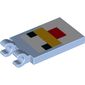 Tile Special 2 x 3 with 2 Clips with Minecraft Chicken Print