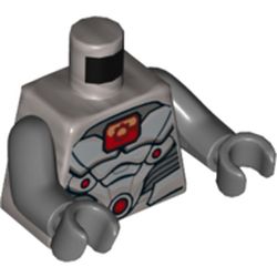 Torso Armor, Red Sports, and Red and Orange Chest Square Print (Cyborg), Dark Bluish Gray Arms and Hands