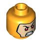 Minifig Head Reverse Flash, Dual Sided, Balaclava, Light Nougat Face, Red Eyes, Firm Angry Teeth Print [Hollow Stud]